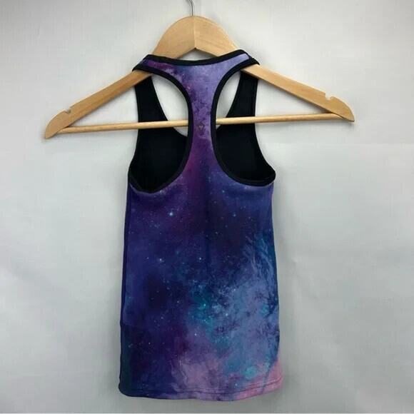 Ivivva by Lululemon Girls Galaxy Print Racerback Tank Top Purple Blue Size 6 - Picture 2 of 6